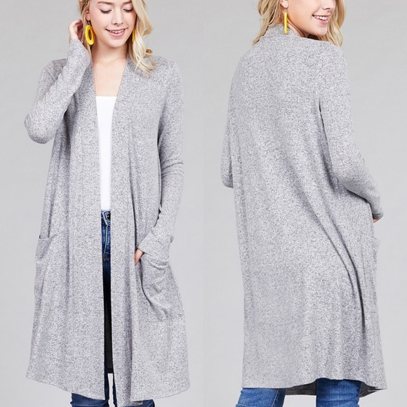 SALE💜Softest Gray Hacci Duster Cardigan - Picture 2 of 2